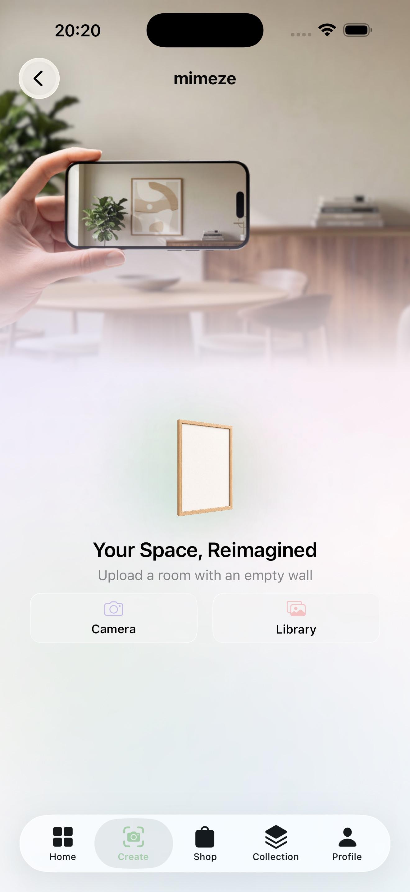Upload app screen